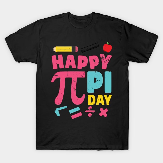 Happy Pi Day Mathematic Math Teacher Gifts Leopard Rainbow T-Shirt by KRMOSH